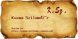 Kuzma Szilamér névjegykártya
